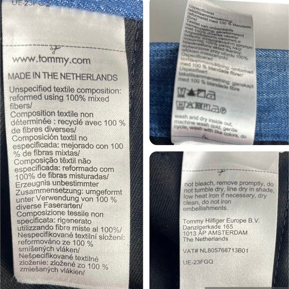 Tommy Remixed Patchwork Jeans Tommy Hilfiger Size 3 (16) 35inX27.5in High Rise‎ - Picture 12 of 16